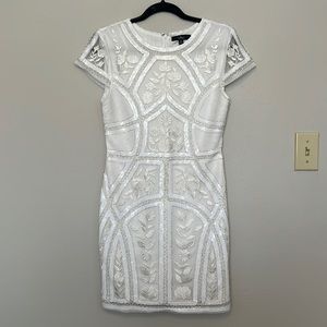 LuLu’s Spread Your Shine White Sequin Embroidered Bodycon Dress